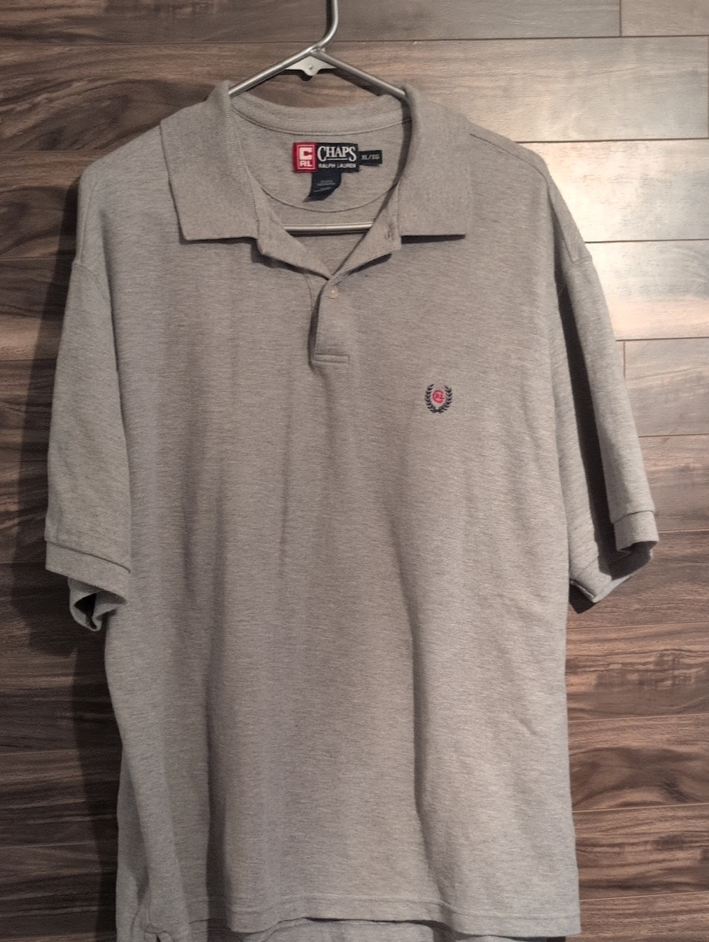 Vintage 90s Chaps Ralph Lauren Heather Grey Polo Shirt XL
